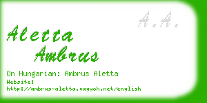 aletta ambrus business card